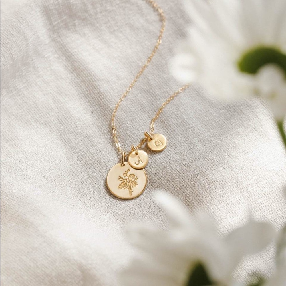 Aster September Birth Flower Charm Gift Necklace - Picture 3 of 16